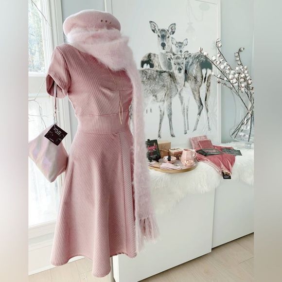 🇨🇦 Annie50 🇨🇦 Blush Corduroy Dress / Size L / Made in Canada - Picture 10 of 10